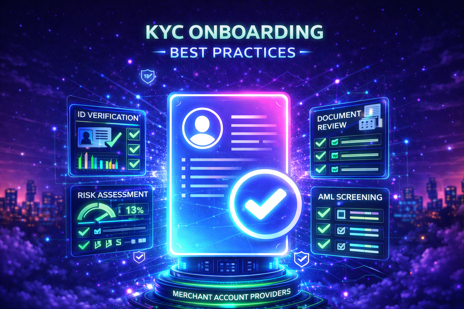 KYC onboarding best practices for merchant account providers including ID verification, AML screening, document review and risk assessment.
