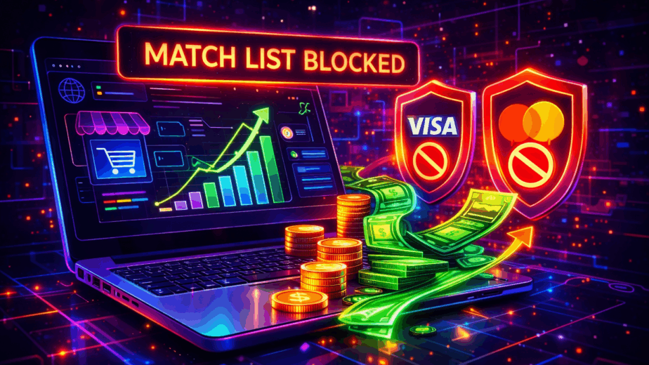 Visa and Mastercard MATCH List Risk – Chargeback Warning Illustration