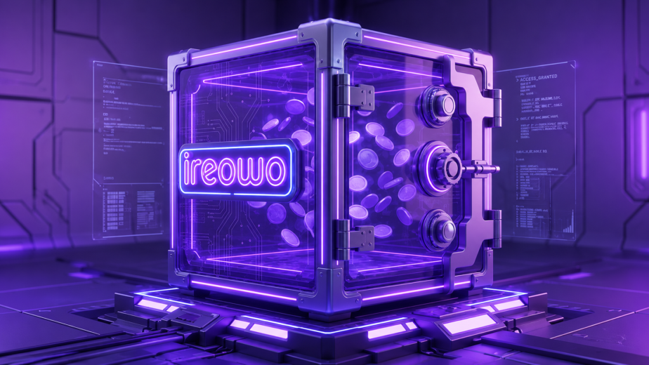 Ireowo digital security vault protecting coins, illustrating the legal function of a segregated bank account for the 10% rolling reserve.