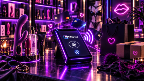 Contactless card payment terminal for a sex shop, Ireowo POS accepting Mastercard and Visa