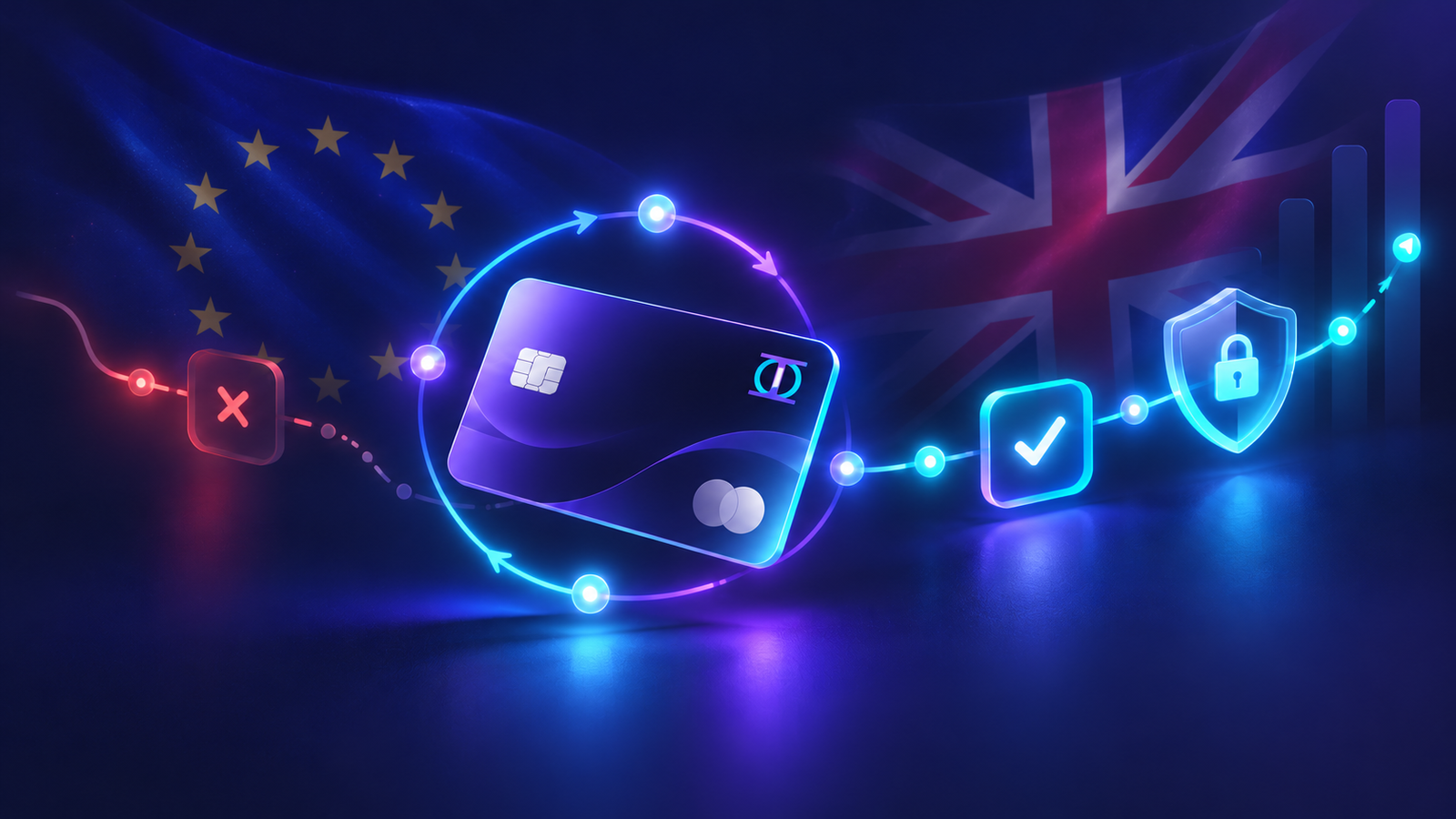 Failed SaaS card payment recovered through a retry cycle into a secure, successful renewal in Europe and the UK